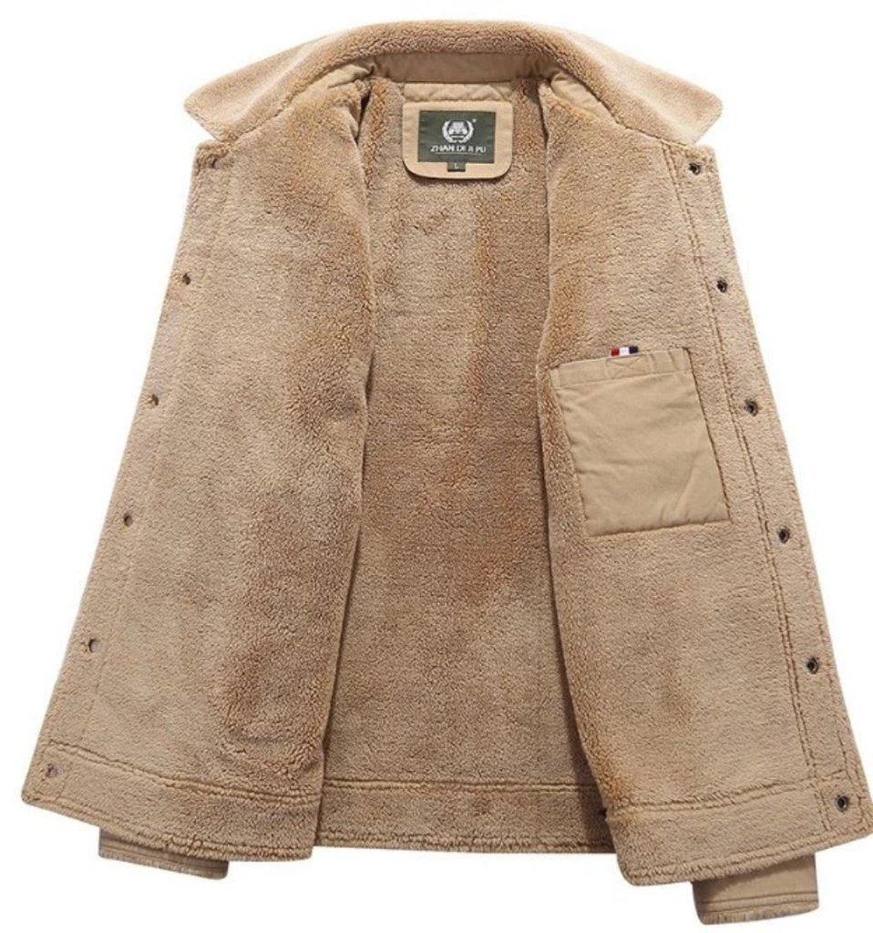 Mens Military Style Beige Short Jacket