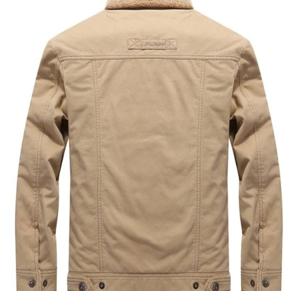 Mens Military Style Beige Short Jacket