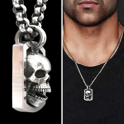 Skull On A Frame Necklace