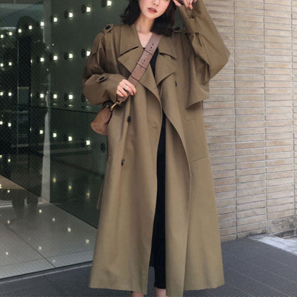 Womens Relaxed Fit Long Trench