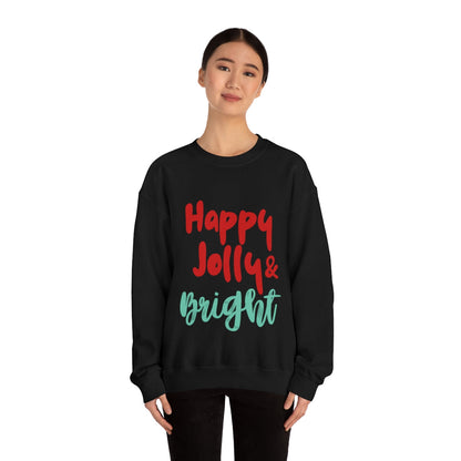 Womens Happy Jolly & Bright Sweatshirt