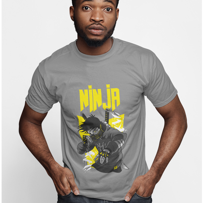 Mens Yellow Ninja Graphic T-Shirt