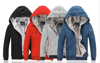 Mens Casual Hooded Jacket with Faux Fur Lining - AmtifyDirect