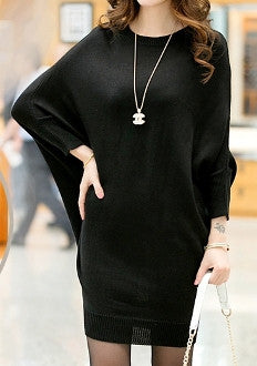 Relaxed Round Neck Long Sweater