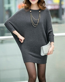 Relaxed Round Neck Long Sweater