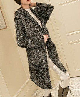 Womens Hooded Open Front Cardigan