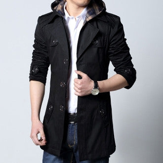 Mens Trench Jacket with Removable Hood – Amtify