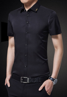 Mens Short Sleeve Shirt with Collar Design