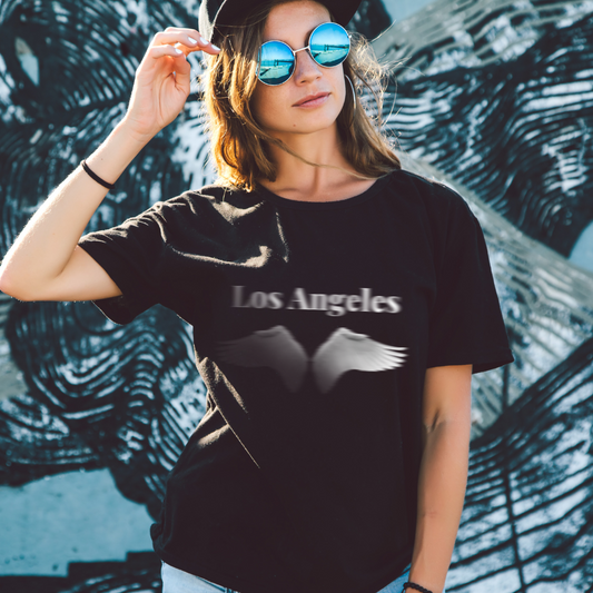 Los Angeles Faded Angel Wings Logo T-Shirt