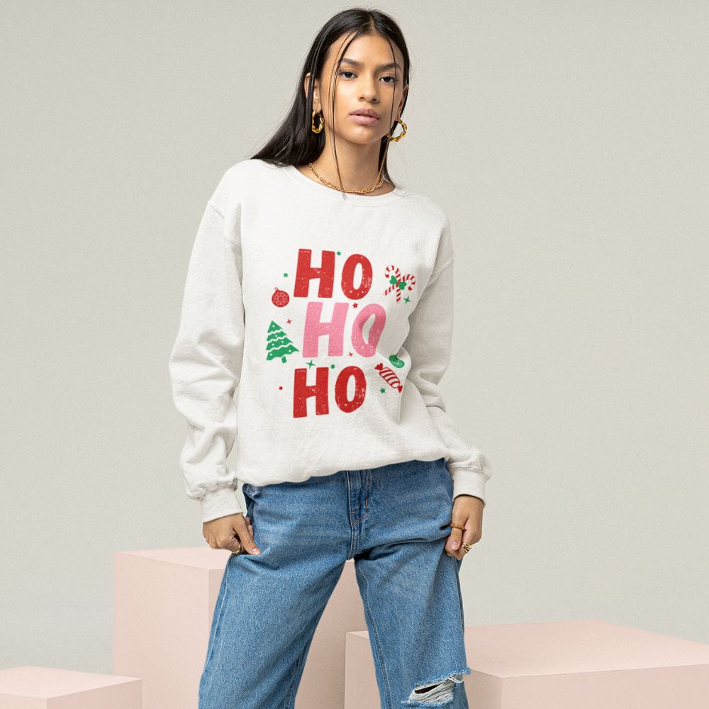 Womens Ho Ho Ho Christmas Sweatshirt
