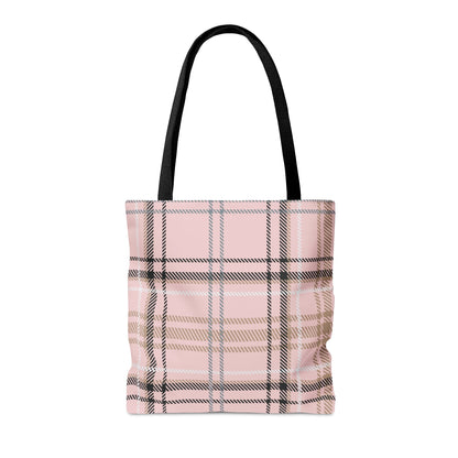 Pink Plaid Tote Bag
