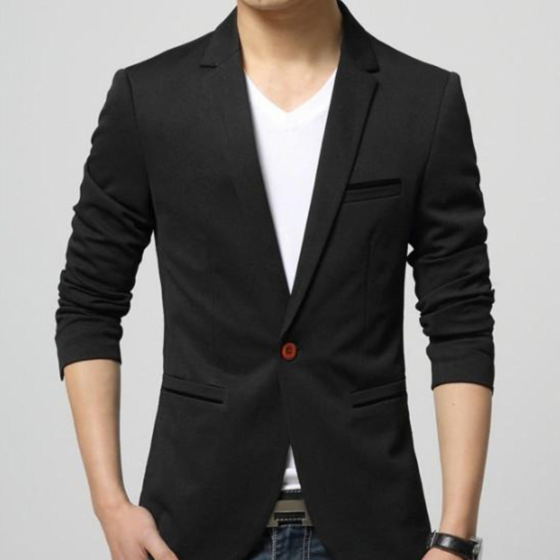 One button blazer men best sale