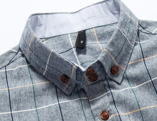 Mens Checked Button Down Shirt - AmtifyDirect