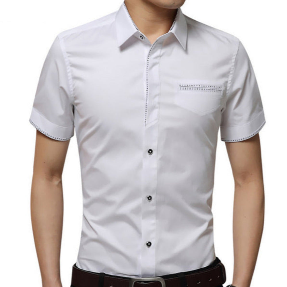 Mens Short Sleeve Shirt With Polka Dot Details – Amtify