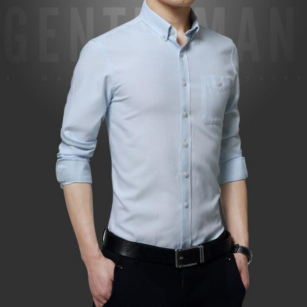Mens Button Front Cotton Shirt - AmtifyDirect