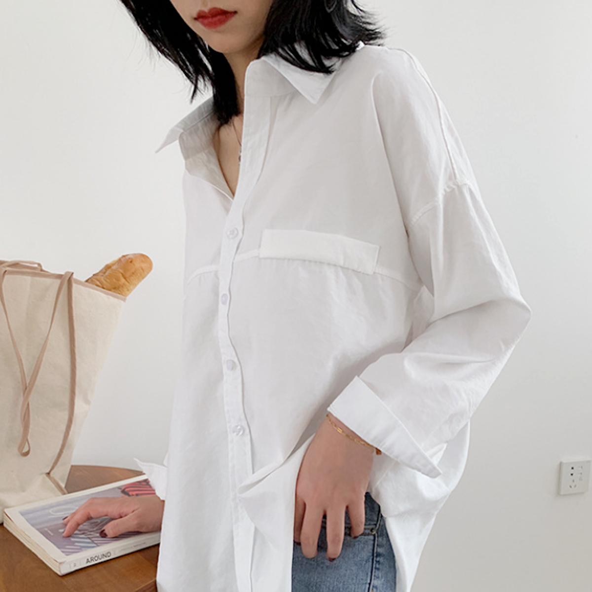 Womens Relaxed Fit Longline Shirt