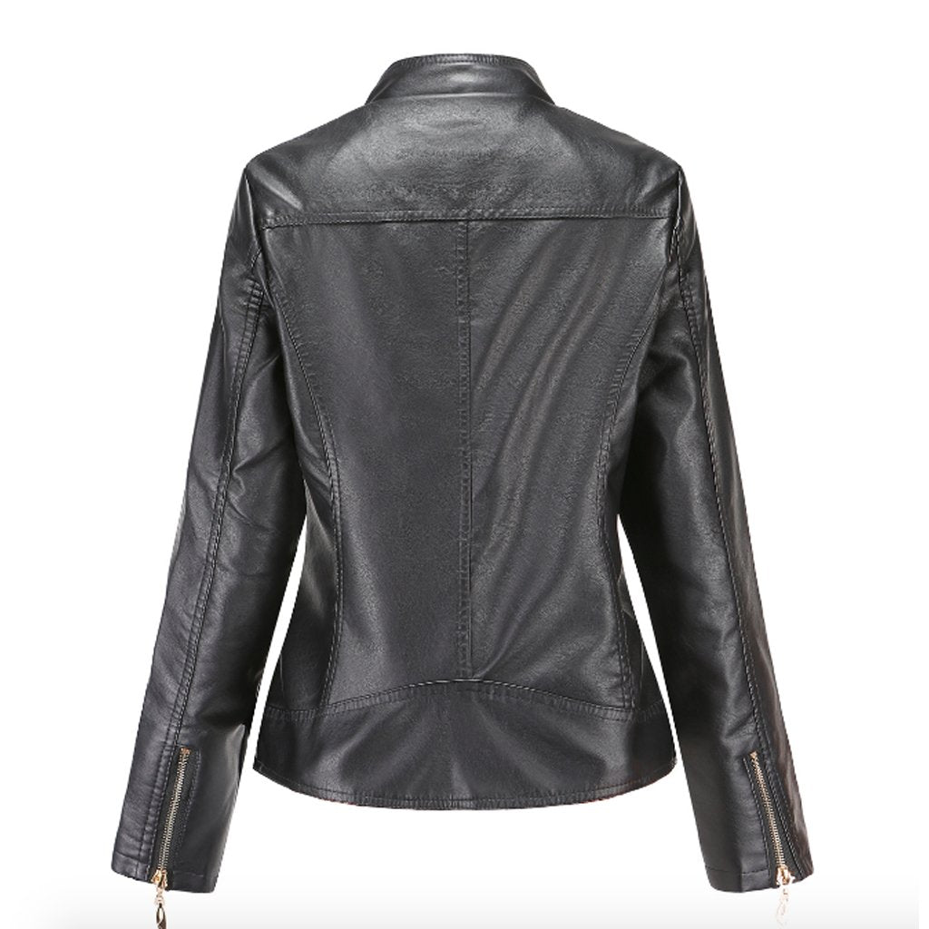 Womens Soft Quilted Vegan Leather Jacket