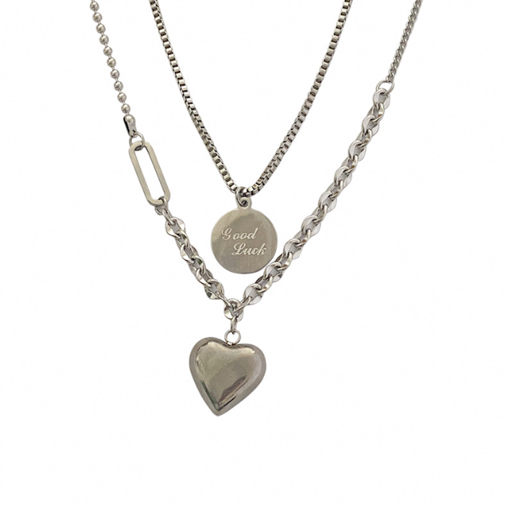 Heart Shape Layered look Necklace