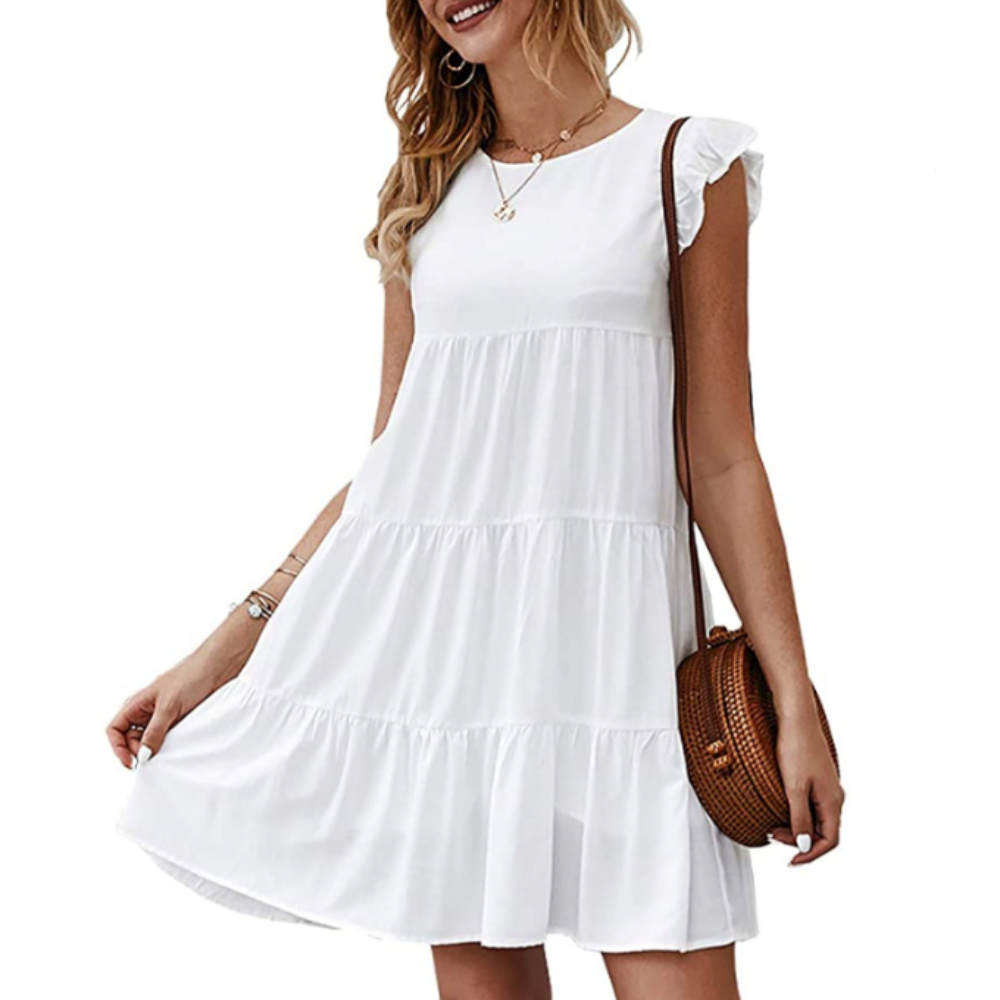 Flowy Dress with Cap Sleeves