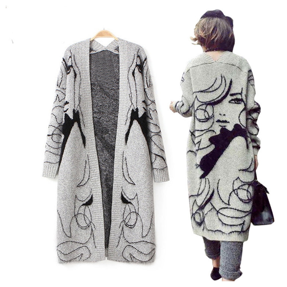 Womens Cardigan with Jacquard Patterns