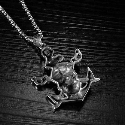 Pirate Anchor With Double Swords Necklace