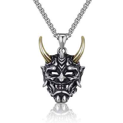 Japanese Ghost Skull Mask Necklace