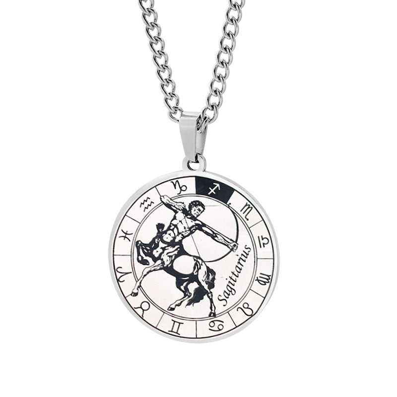 Horoscope Round Pendant Necklace