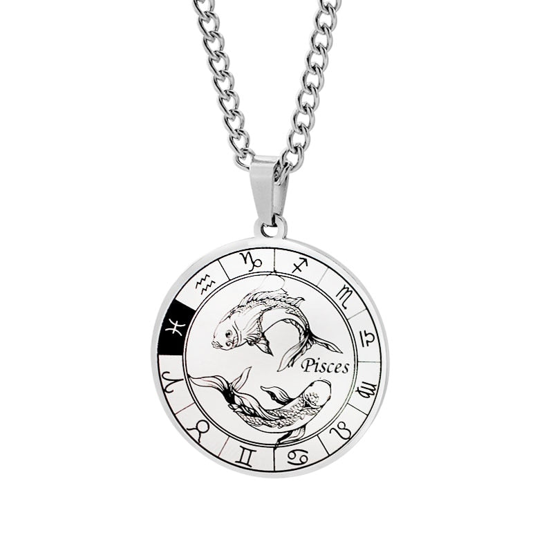 Horoscope Round Pendant Necklace