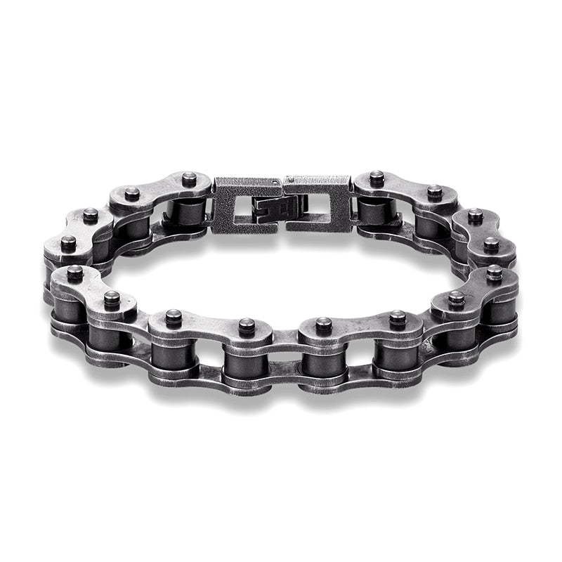 Buy Stainless Steel Bike Chain Bracelet for Men's or Women's with Shiny  Rhinestones,Bold and Chunky(Black+Yellow) Online at desertcartINDIA