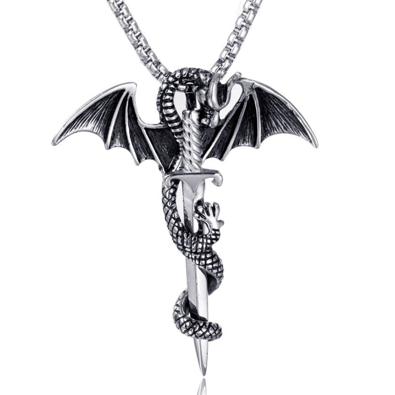 Vintage Sterling 925 shops FLYING DRAGON W/SWORD Pendant 1 3/4