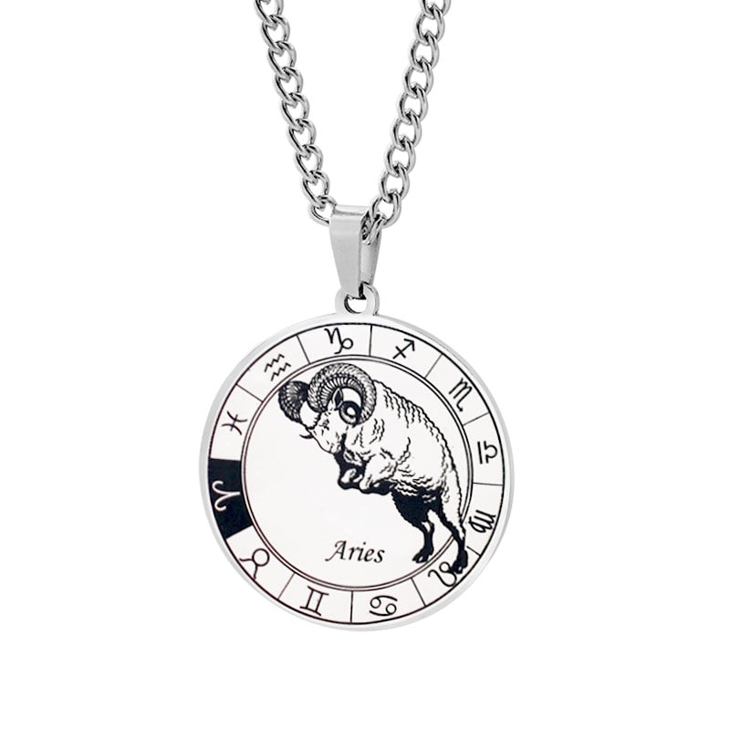 Horoscope Round Pendant Necklace