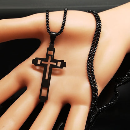 Hallow Out Cross Necklace