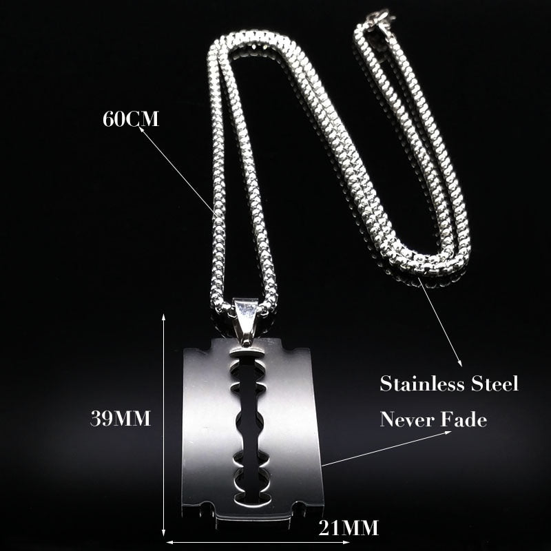 Real razor blade on sale necklace