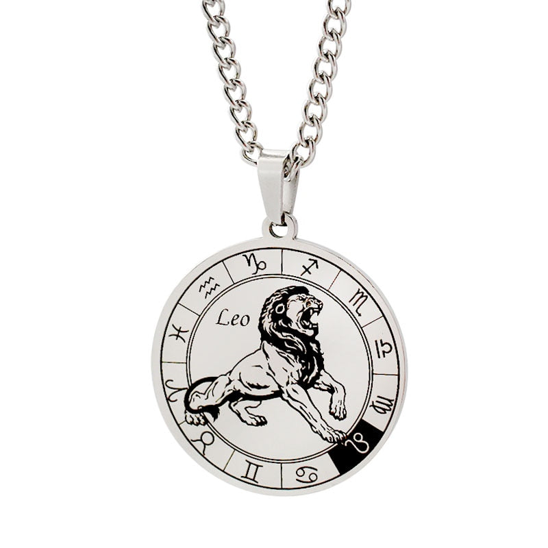 Horoscope Round Pendant Necklace