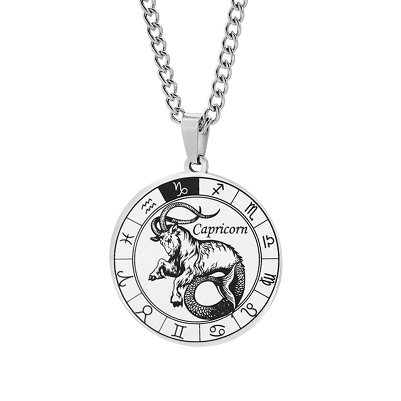 Horoscope Round Pendant Necklace