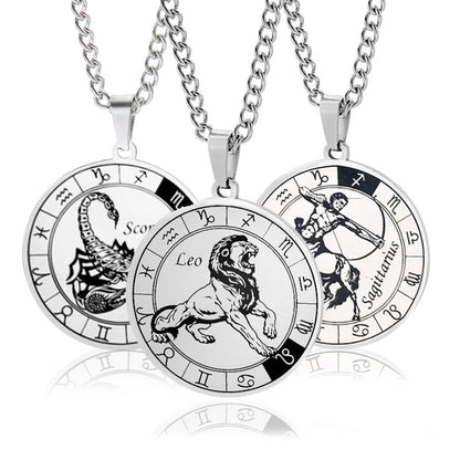 Horoscope Round Pendant Necklace
