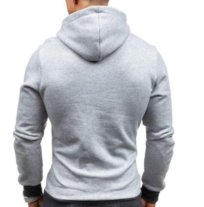 Mens gray polyester vegan friendly Hoodie with Side Zipper - AmtifyDirect