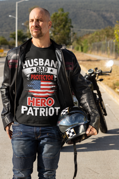 Hero Patriot Husband Dad T Shirt