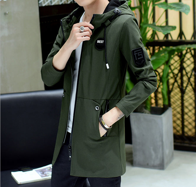 Mens Lightweight Hooded Jacket with Badges - AmtifyDirect