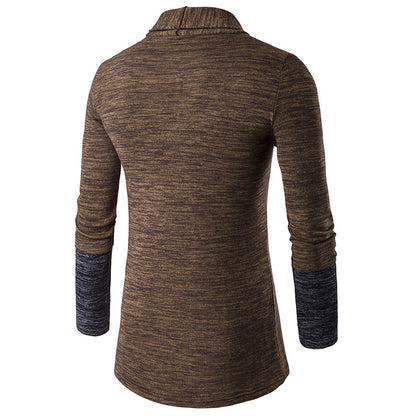 Mens Open Front Two Tone Cardigan - AmtifyDirect