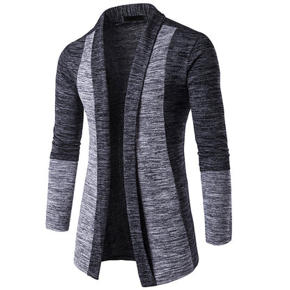 Mens Open Front Two Tone Cardigan - AmtifyDirect