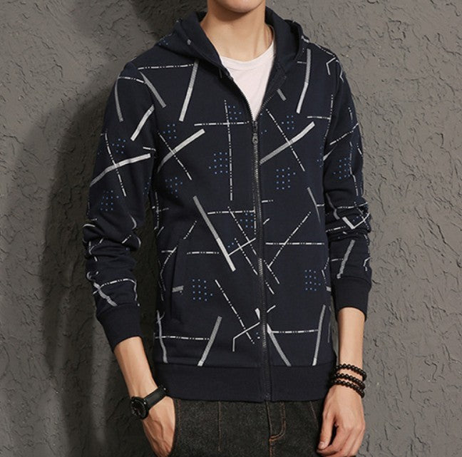 Mens Black Polyester/Cotton Blend Graphic Hoodie - AmtifyDirect