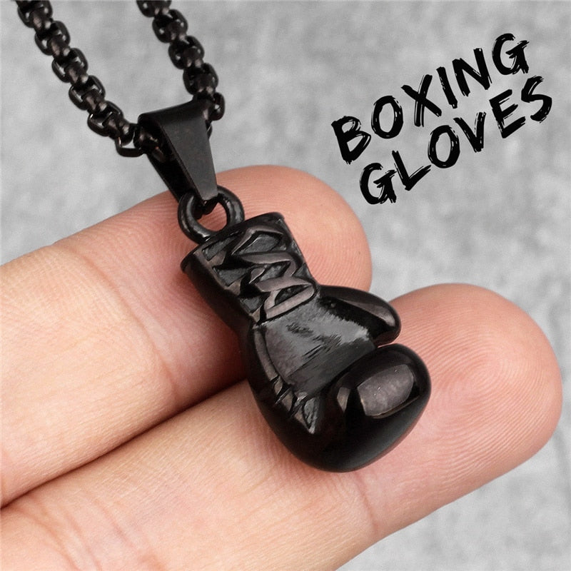Plated Boxing Glove Pendant Necklace