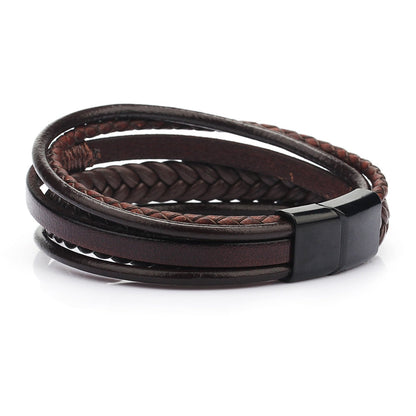 Layered Look Vegan Leather Bracelet