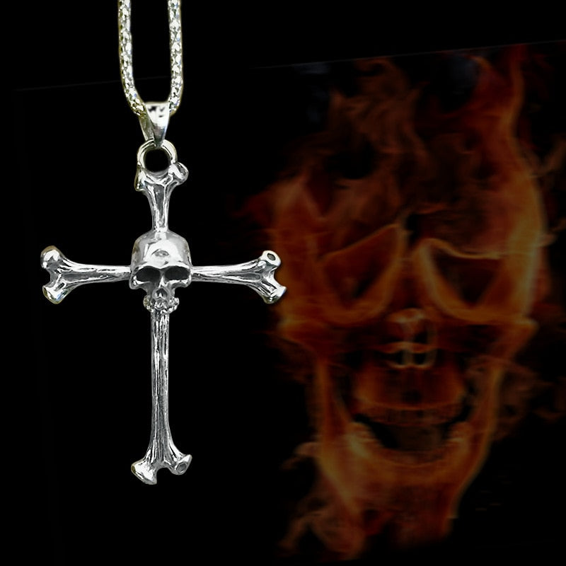Skull On Cross Necklace