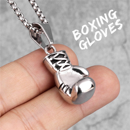 Plated Boxing Glove Pendant Necklace