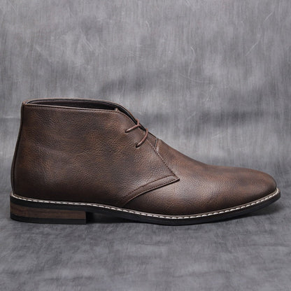 Mens Classic Vegan Leather Ankle Boots