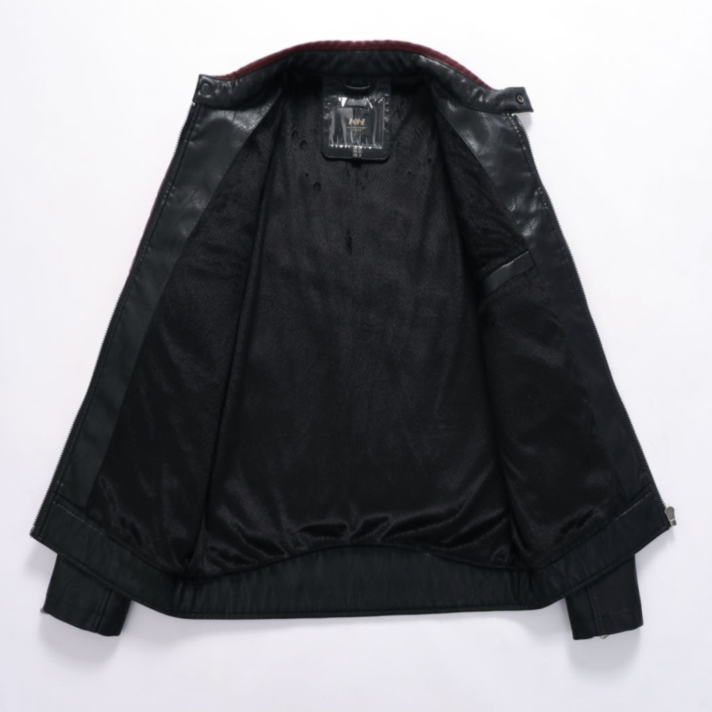 Mens Striped Biker Vegan Leather Jacket – Amtify