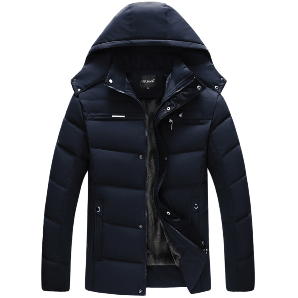 Mens Winter Zipper Coat with Detachable Hood – Amtify