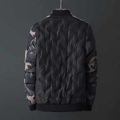 Mens Camouflage Puffer Bomber Jacket